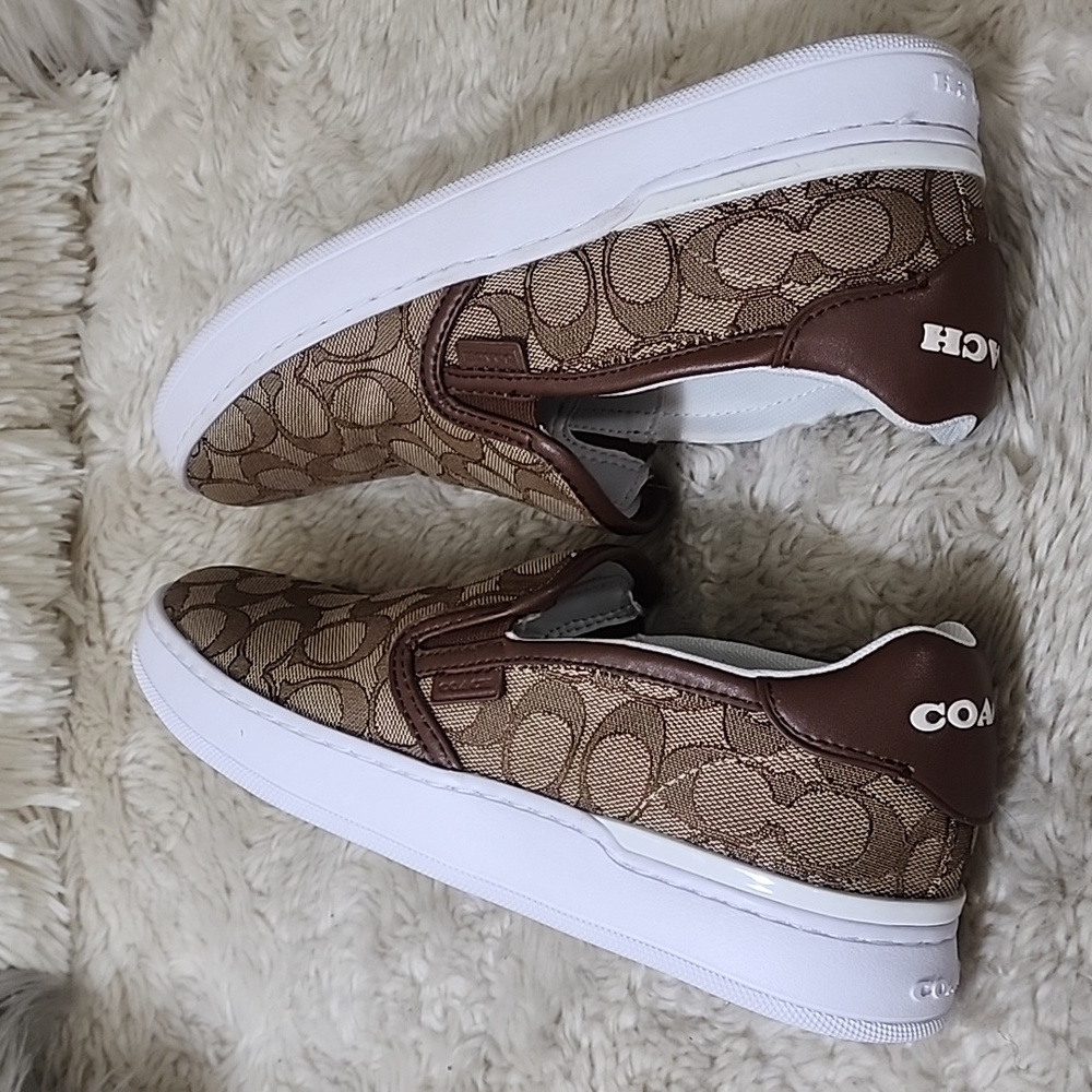 Coach 8B Size Brown Slip-On Athletic Shoes - Picture 6 of 10